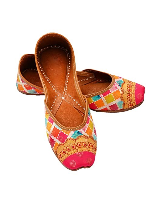 Pink Multicolor Festive Mojari