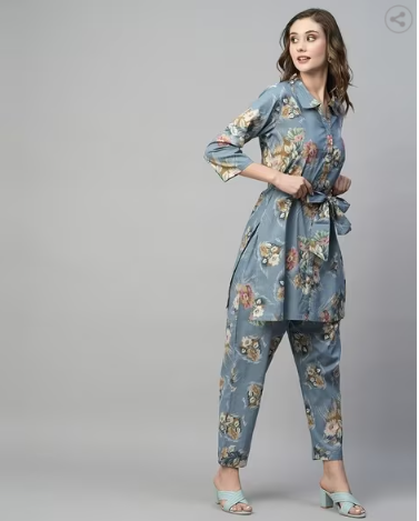 Floral Print 2-Piece Suit Set