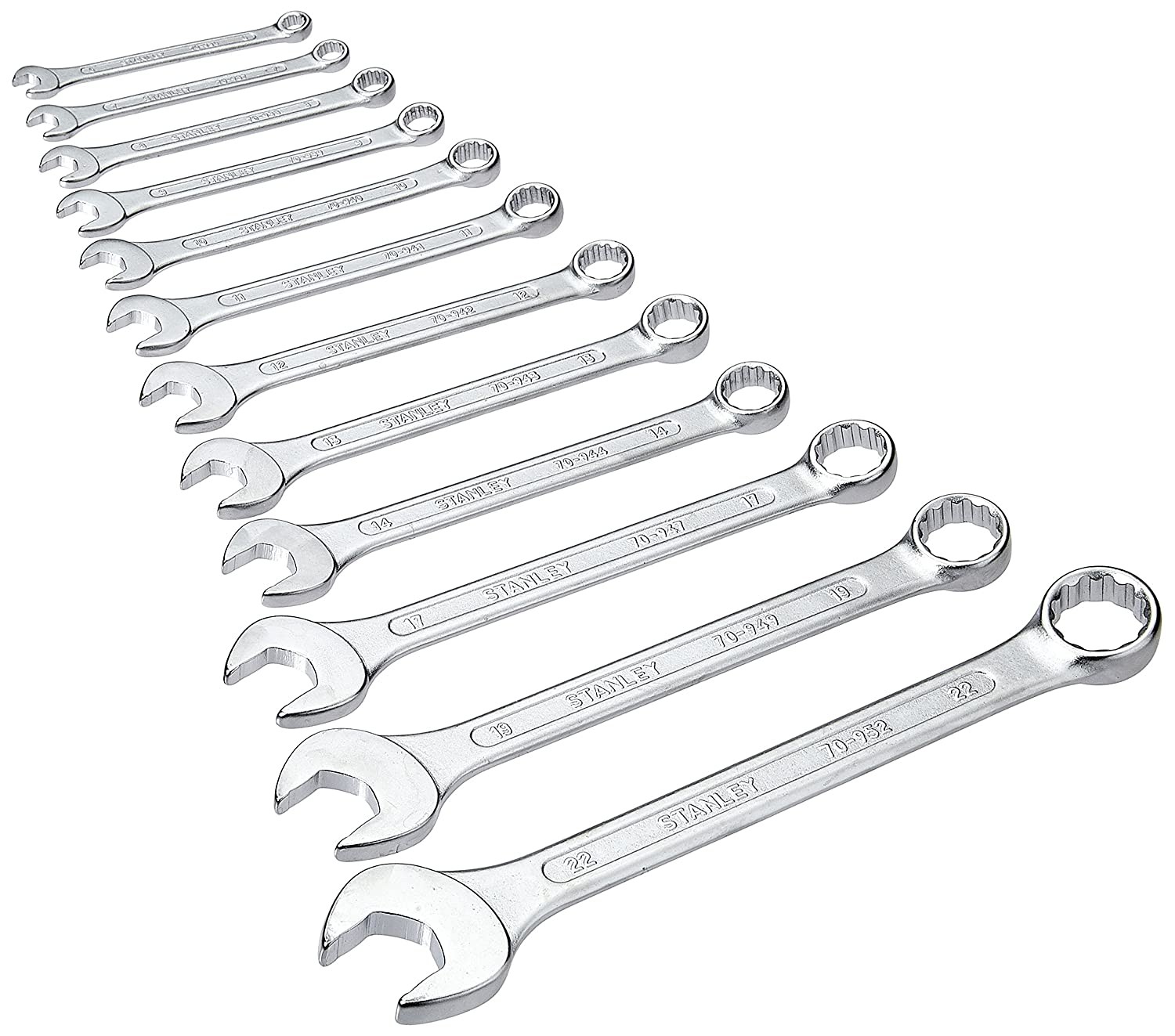 STANLEY 70-964E Chrome Vanadium Steel Combination Spanner Set with Maxi-Drive system (12-Pieces)