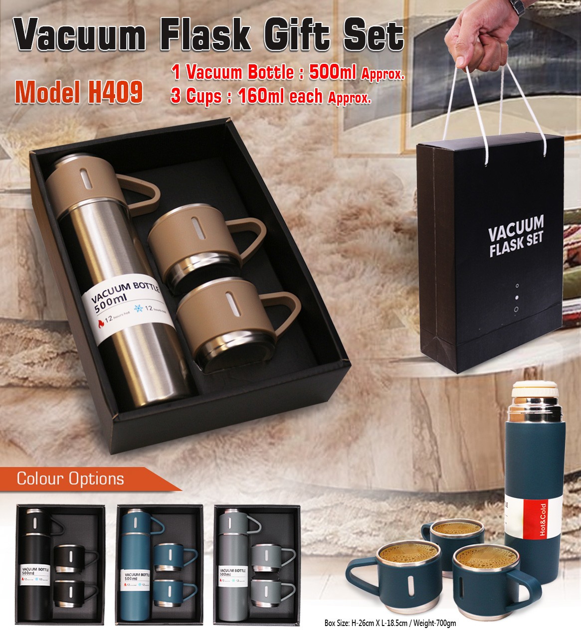Vacuum Flask Gift Set of 3